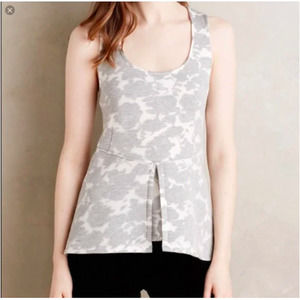 Anthropologie Akemi Kin Floral Peplum Sleeveless Top M gray